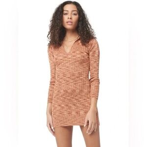 NWT L*Space Aria Mini Dress | Sahara Rust Orange | Long Sleeve Knit Size Large